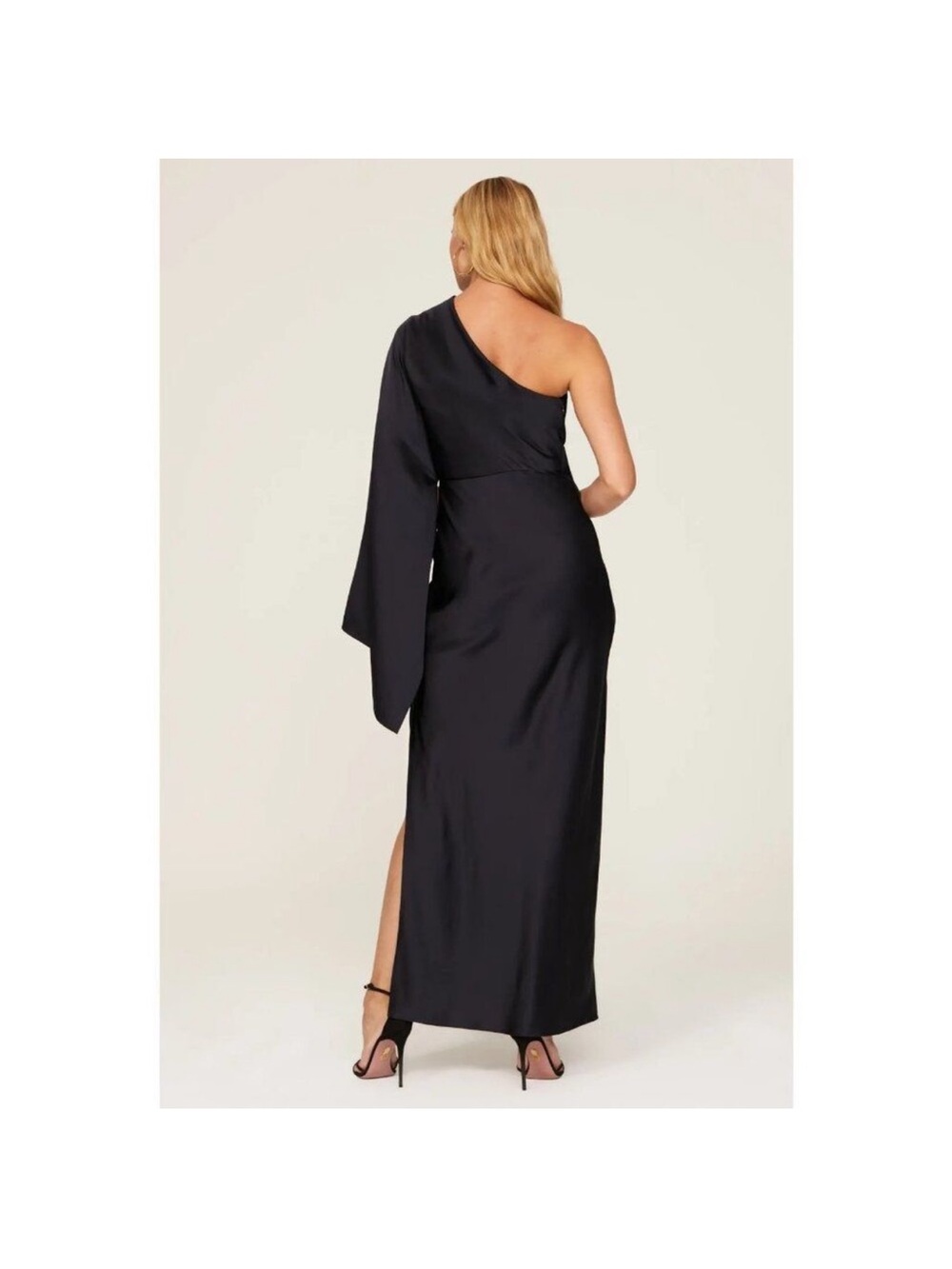 Significant Other Kelsie Dress One Shoulder Draped Midnight Navy women’s size 6 - Picture 3 of 8